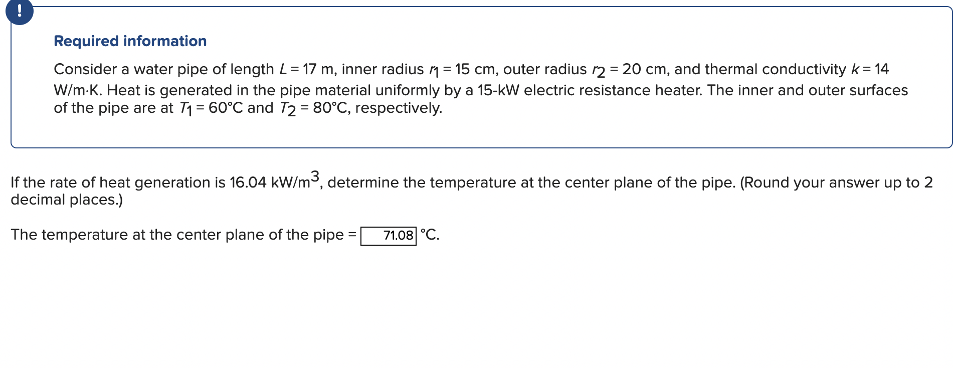 Solved !required Informationconsider A Water Pipe Of Length 