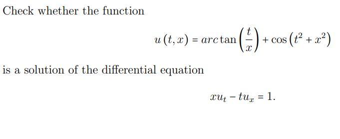 Solved Check whether the function | Chegg.com