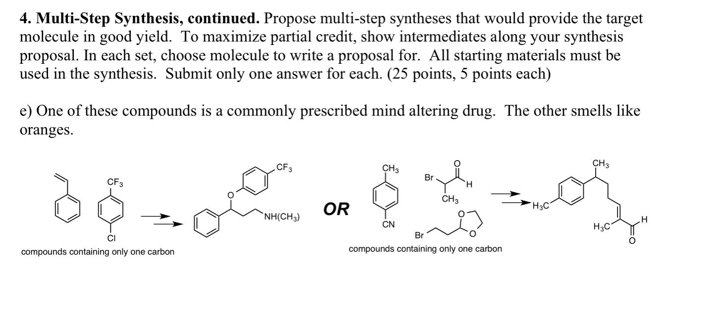 Solved 4. Multi-Step Synthesis, Continued. Propose | Chegg.com