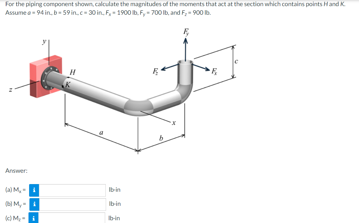 Solved For the piping component shown, calculate the