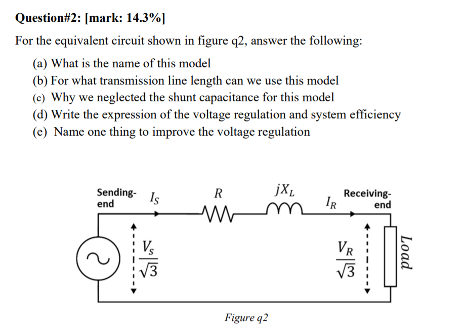 Solved Question#2: [mark: 14.3%] For the equivalent circuit | Chegg.com