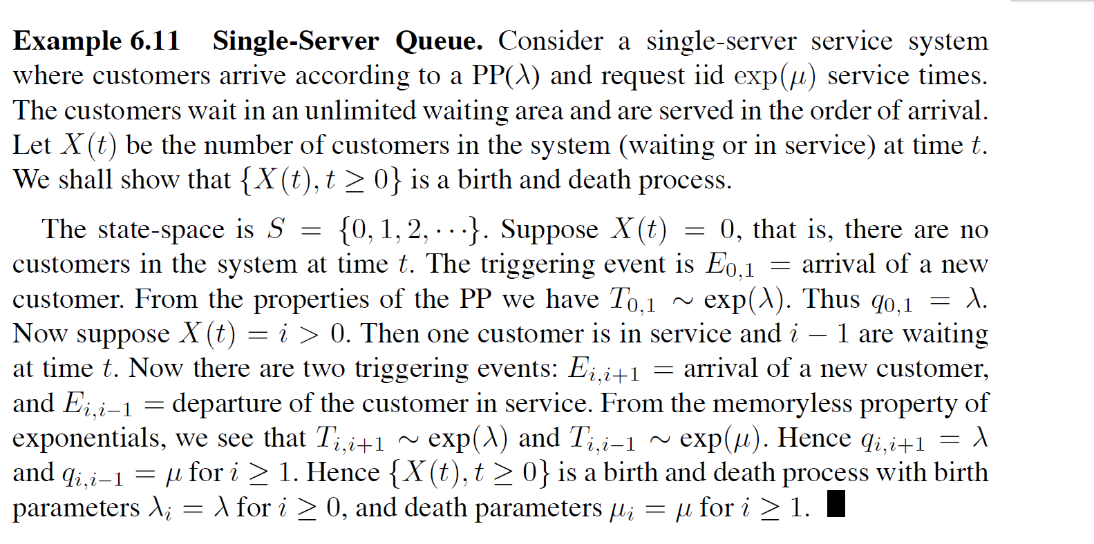 6.14 Consider the single-server queue of Example | Chegg.com