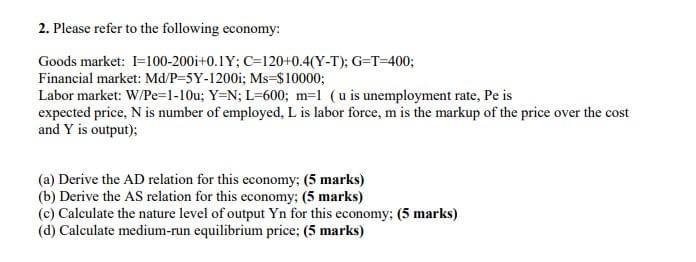 Solved 2 Please Refer To The Following Economy Goods Ma Chegg Com