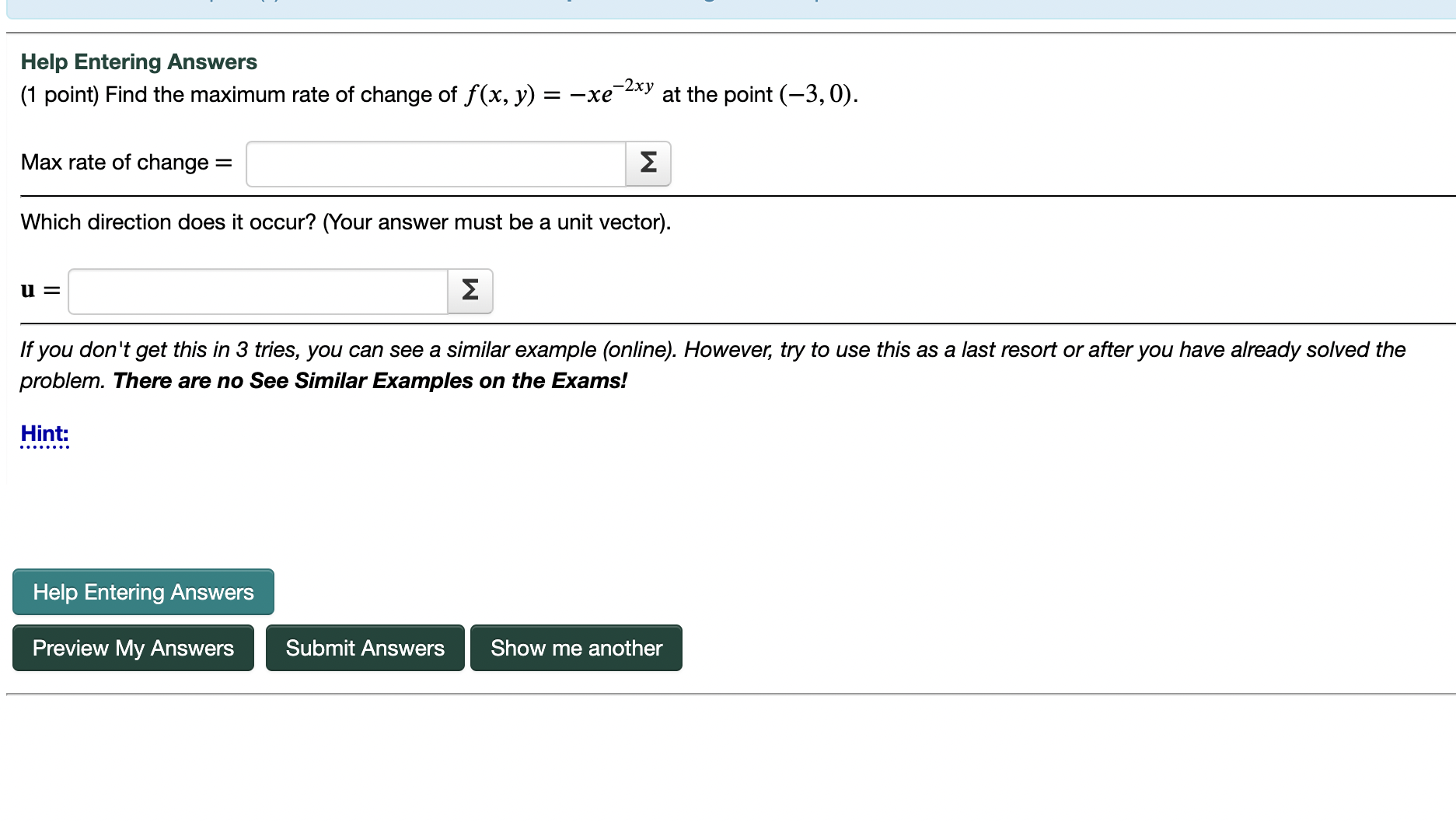 Solved Help Entering Answers (1 Point) Find The Maximum Rate | Chegg.com