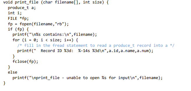 3. Cstruct input and output for a binary file a. Fill | Chegg.com