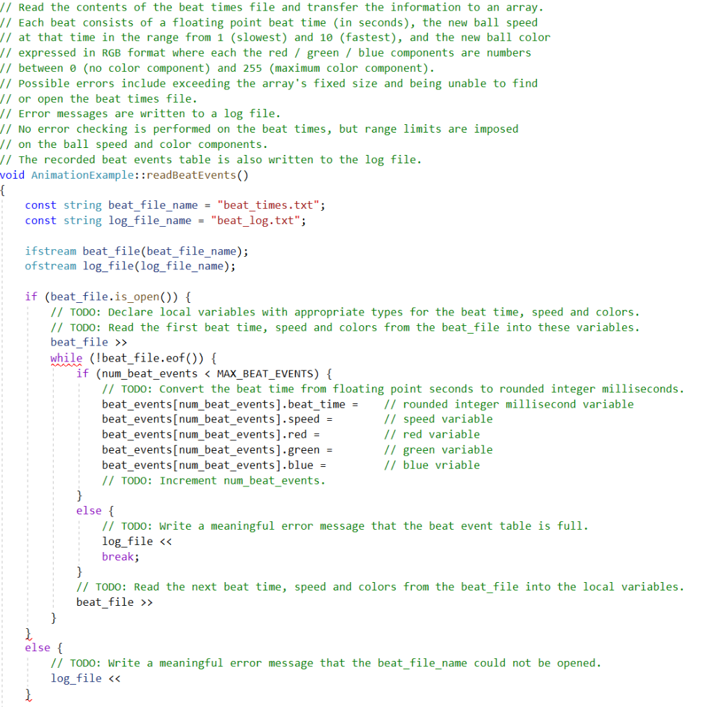 Solved // Read the contents of the beat times file and | Chegg.com