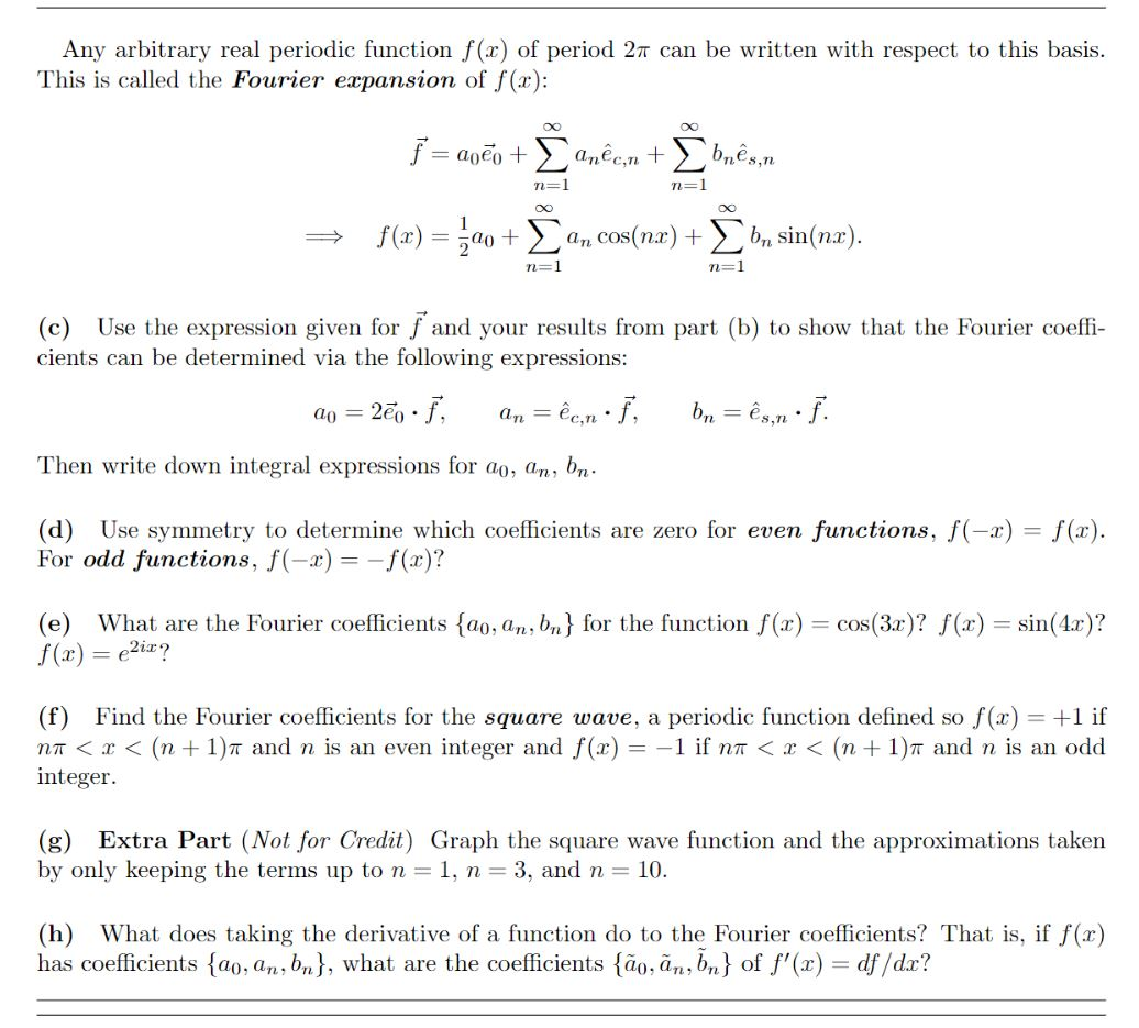 Problem 11 2 Real Fourier Series Consider The Sp Chegg Com