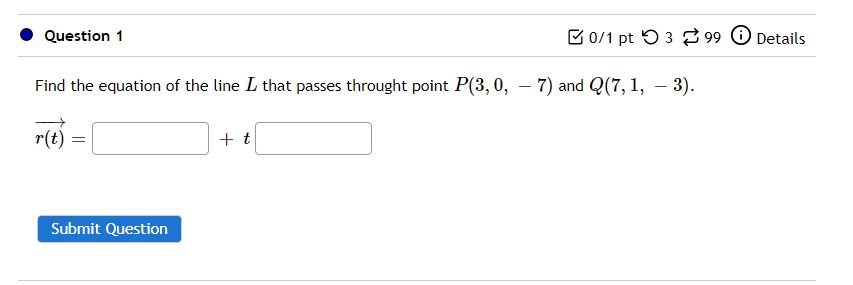 Solved Question 1 Ⓡ0/1 Pt 399 Details Find The Equation Of | Chegg.com