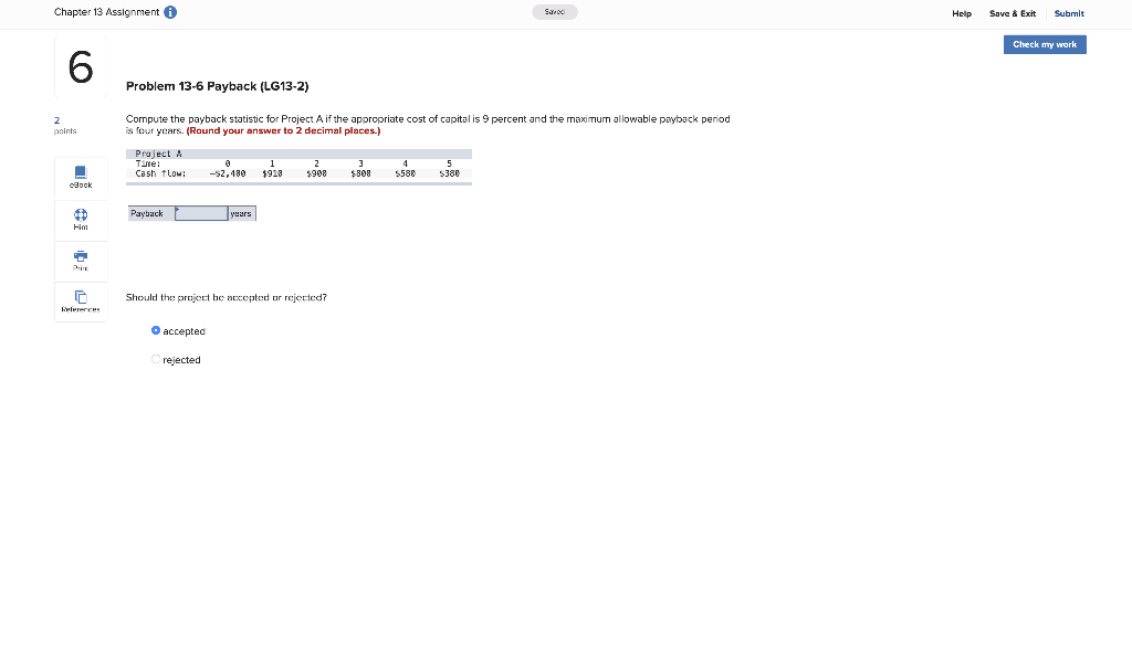 Solved Chapter 13 Assignment soux Help Save & Exit Submit | Chegg.com
