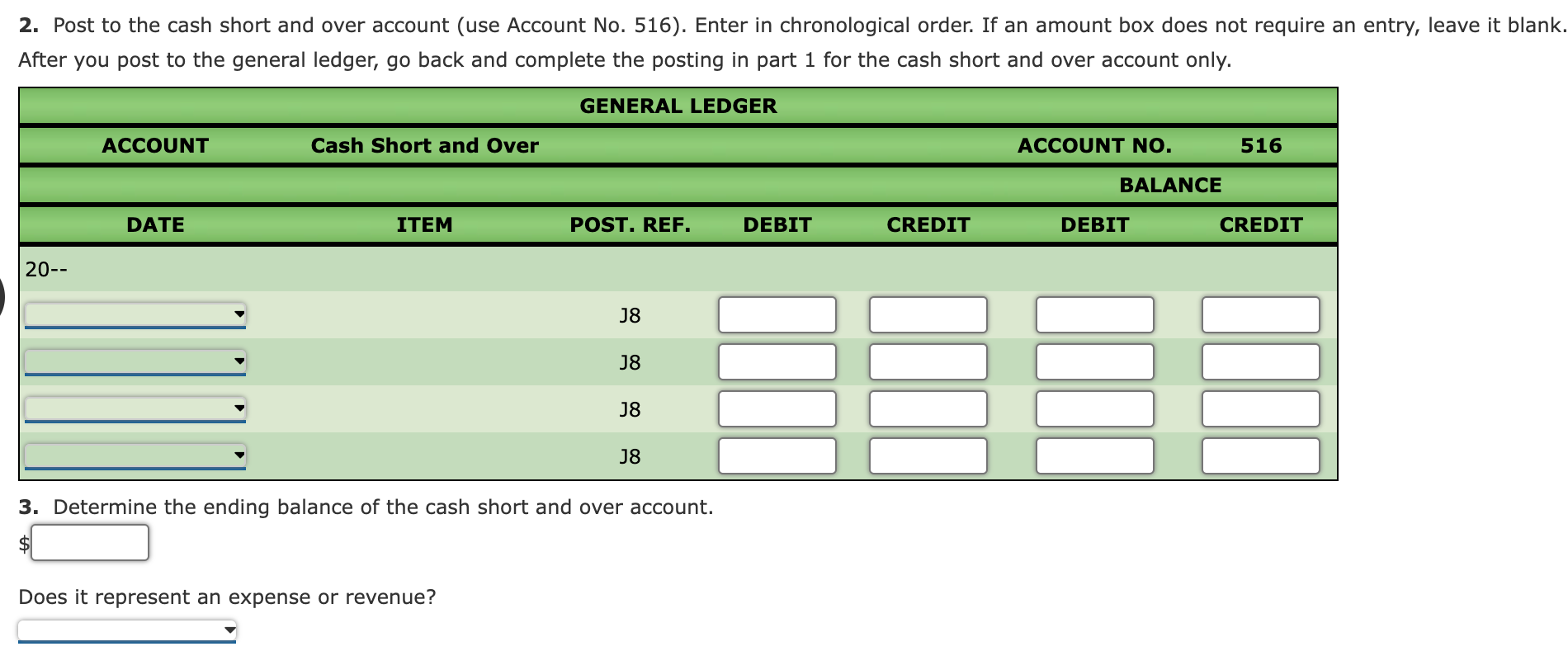 Cash Short and Over Entries \begin{tabular}{rccc} | Chegg.com