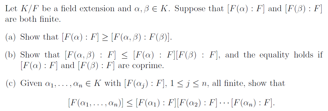 Solved Let K F Be A Field Extension And A Ss E K Suppose Chegg Com