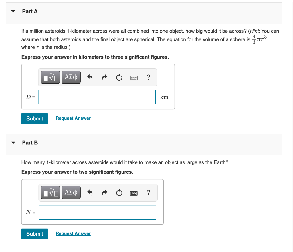 solved-part-a-if-a-million-asteroids-1-kilometer-across-were-chegg