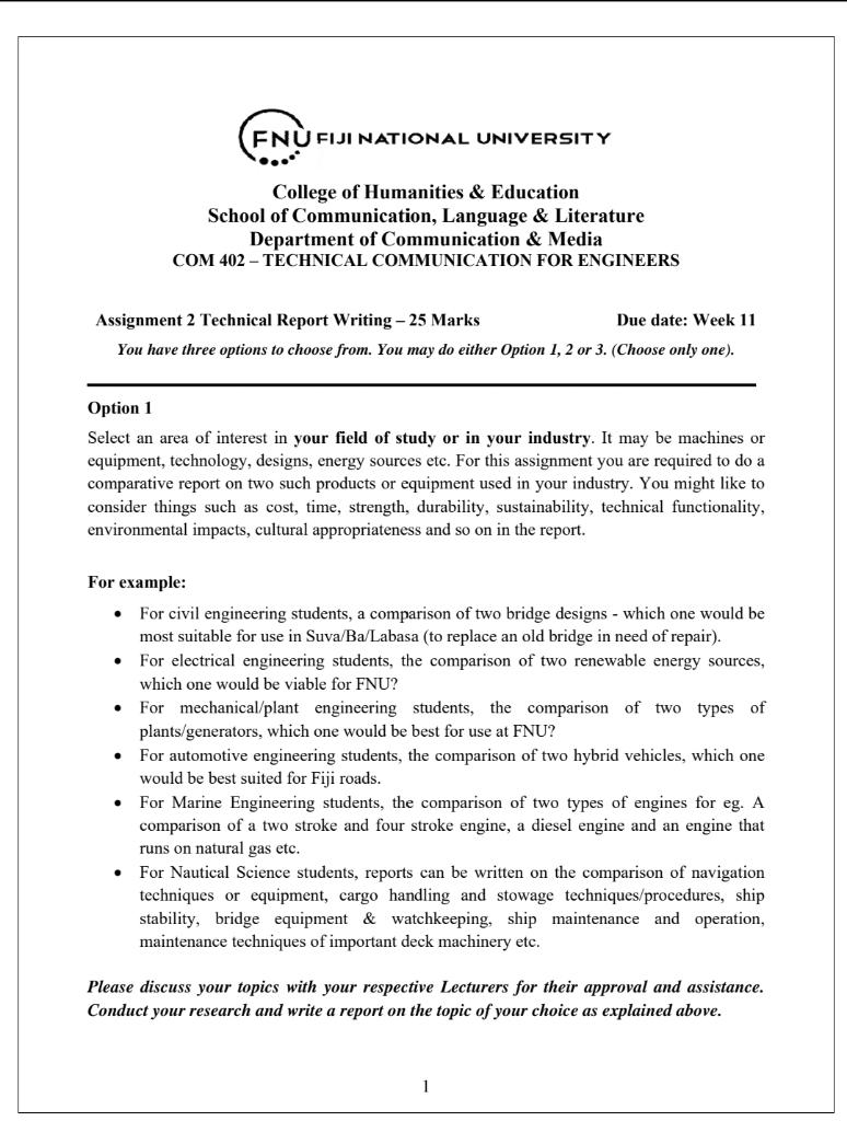 FNUU FIJINATIONAL UNIVERSITY College of Humanities \& | Chegg.com