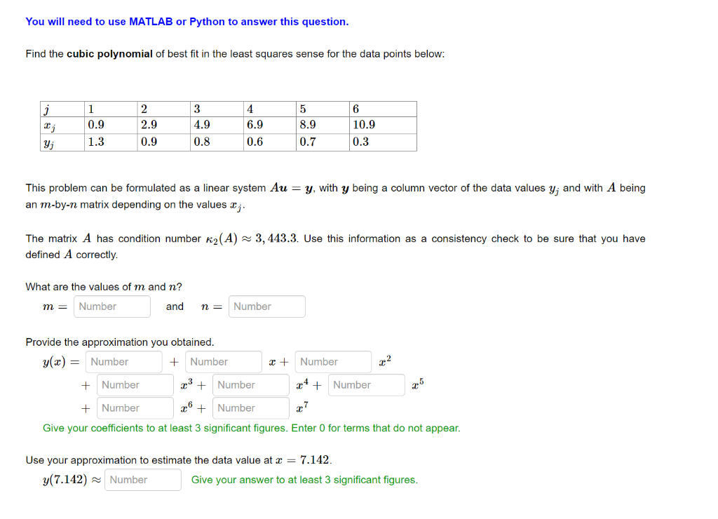 Solved You will need to use MATLAB or Python to answer this | Chegg.com
