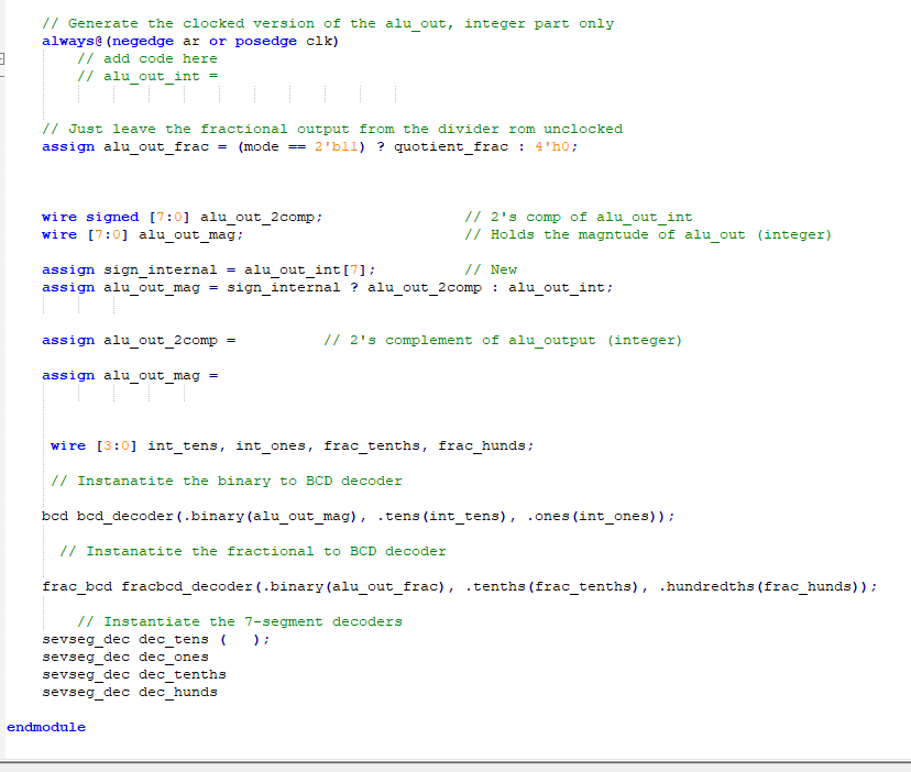 ***4-Bit ALU and DivROM in VERILOG*** The goal is to | Chegg.com