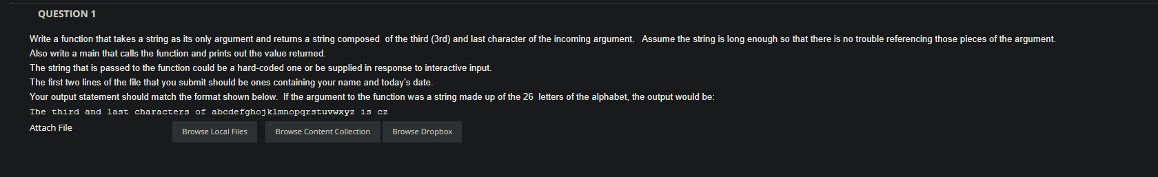 Solved QUESTION 1 Write a function that takes a string as | Chegg.com