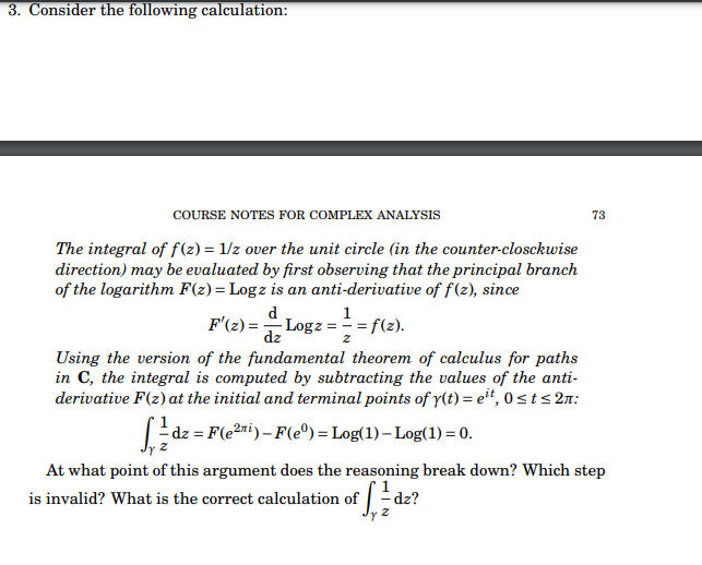 Solved 3. Consider the following calculation COURSE NOTES