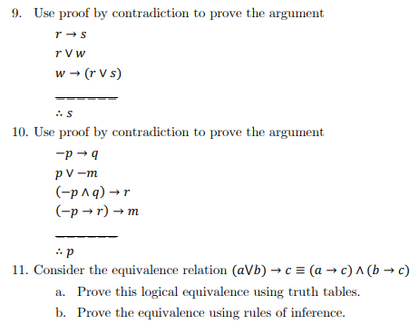 Solved 9. Use proof by contradiction to prove the argument