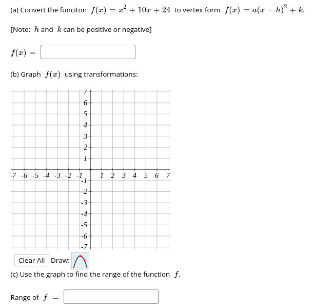 solved-a-convert-the-funciton-f-x-x2-10x-24-to-vertex-chegg
