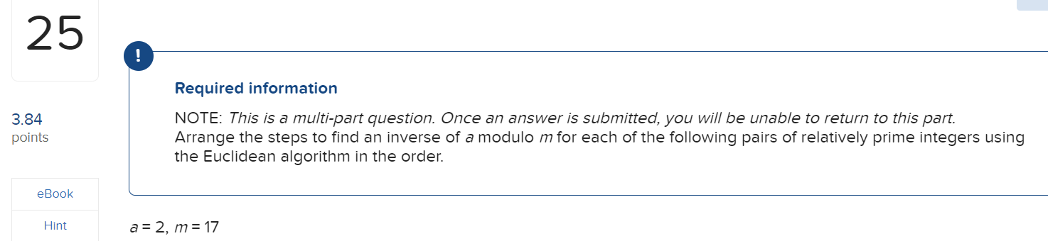 Solved Required information NOTE: This is a multi-part | Chegg.com