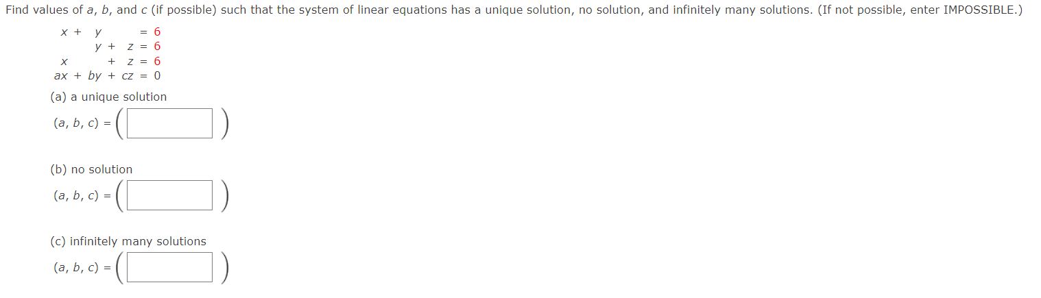 Solved Find Values Of A, B, And C (if Possible) Such That | Chegg.com