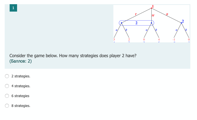 Solved 1 B M 2 A A Consider The Game Below. How Many | Chegg.com