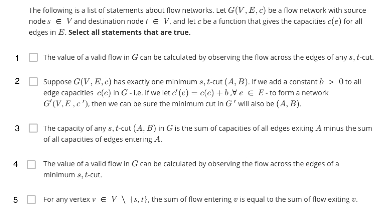 Solved The Following Is A List Of Statements About Flow N Chegg Com