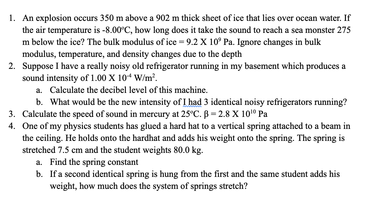 Solved 1. An explosion occurs 350 m above a 902 m thick