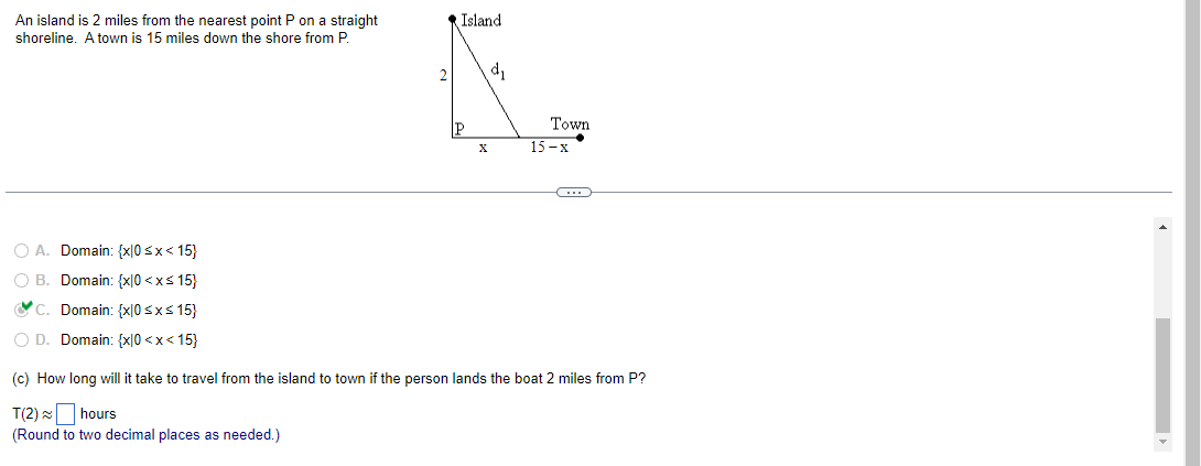 solved-an-island-is-2-miles-from-the-nearest-point-p-on-a-chegg