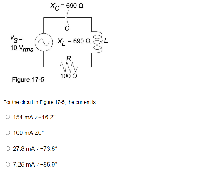 Solved For the circuit in Figure 177, the impedance phase