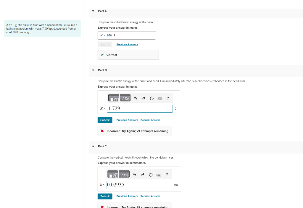 Solved Compute the initial kinetic energy of the bullet. A | Chegg.com