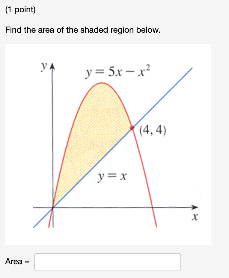 find the area of the shaded region in figure 11.20