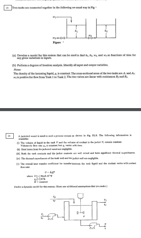 Solved (2) Two tanks are connected together in the following | Chegg.com