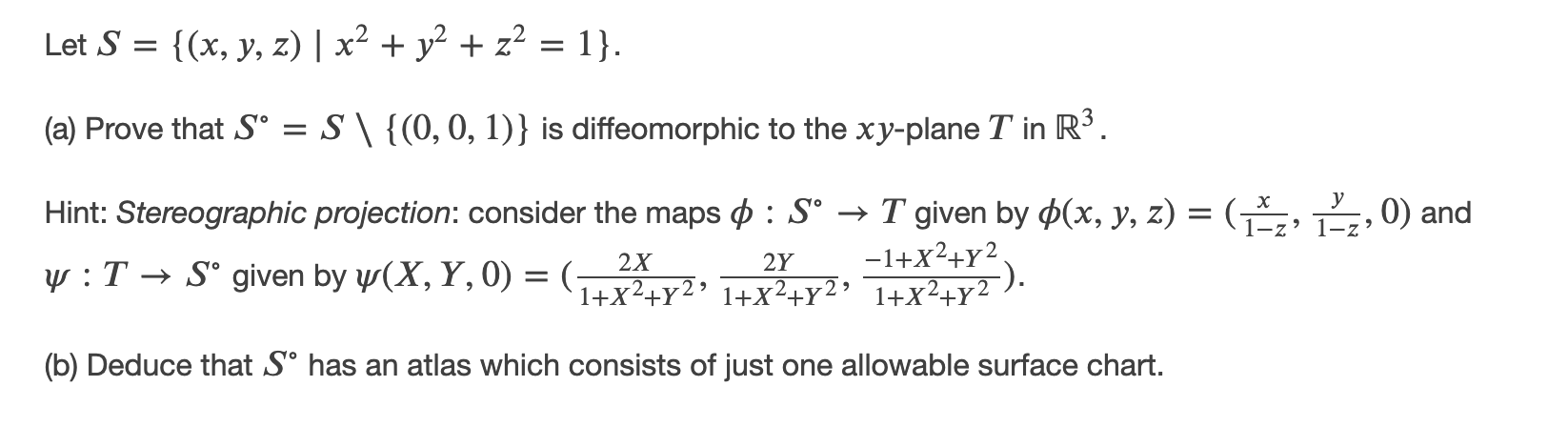 Solved Let S = {(x, y, z) | x2 + y2 + z2 = 1}. = = (a) Prove | Chegg.com