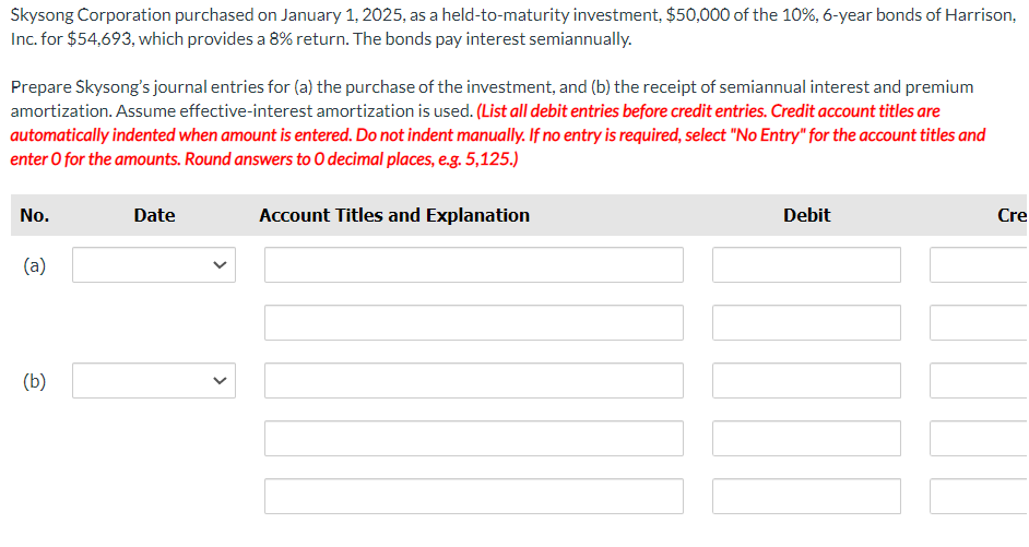 Solved Skysong Corporation Purchased On January 1,2025 , As | Chegg.com