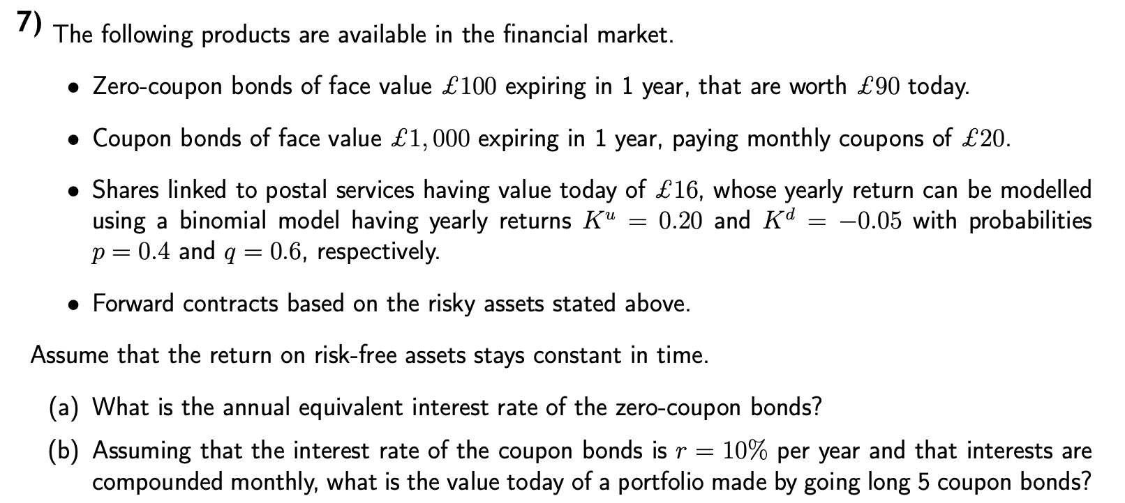 Solved 7) The following products are available in the | Chegg.com