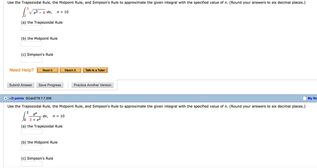 Solved Use The Trapezoidal Rule, The Midpoint Rule, And | Chegg.com ...