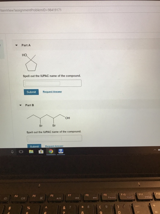 Solved Give the IUPAC name for each of the following | Chegg.com