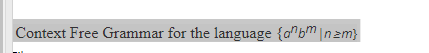 Solved Context Free Grammar for the language {on bm Inam) | Chegg.com