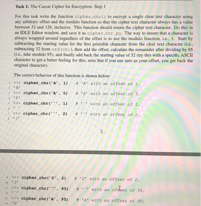 Solved Task 1 The Caesar Cipher For Encryption Step1 For Chegg Solved Task 1 The Caesar Cipher For Encryption Step1 For Chegg