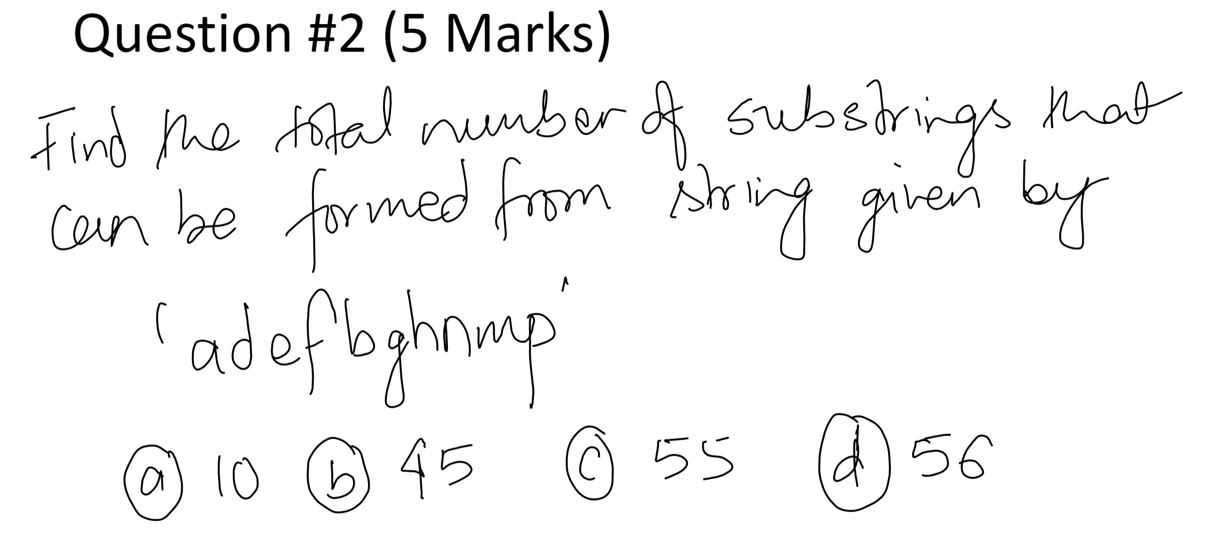 Solved Question #2 (5 ﻿Marks)Find the total number of | Chegg.com