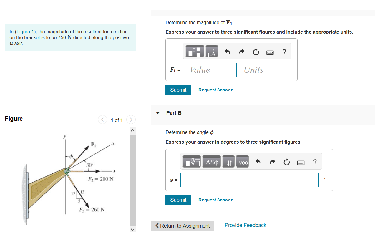 [Solved]: In (Figure 1), the magnitude of the resultant fo