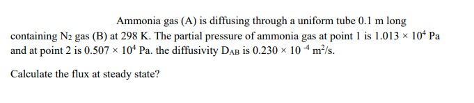 Solved Ammonia Gas (A) Is Diffusing Through A Uniform Tube | Chegg.com