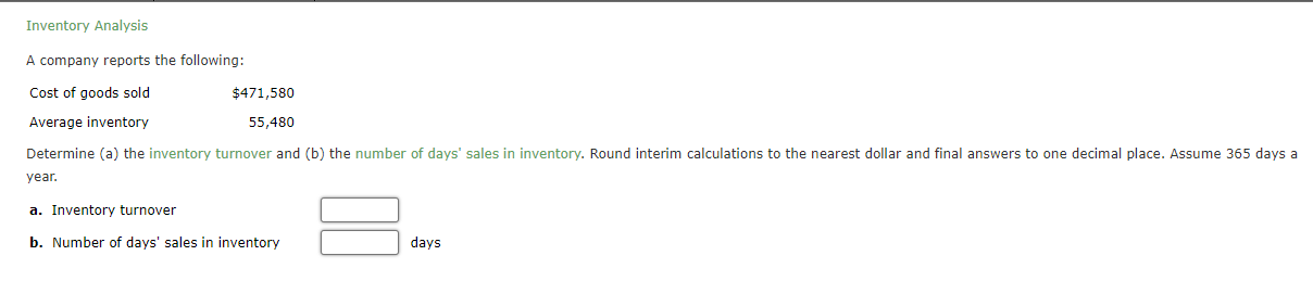 Solved Inventory Analysis A company reports the following: | Chegg.com