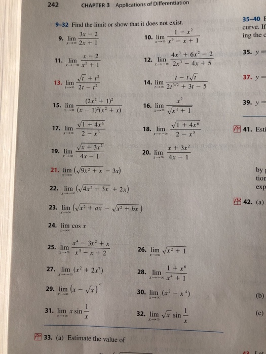 Solved 242 Applications of Differentiation CHAPTER 3 35-40 F | Chegg.com