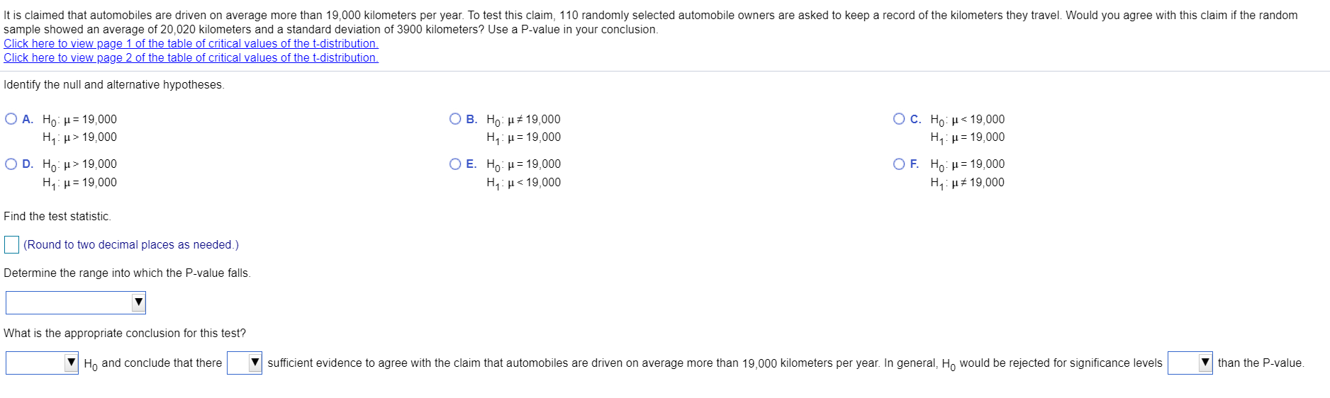 Solved It is claimed that automobiles are driven on average