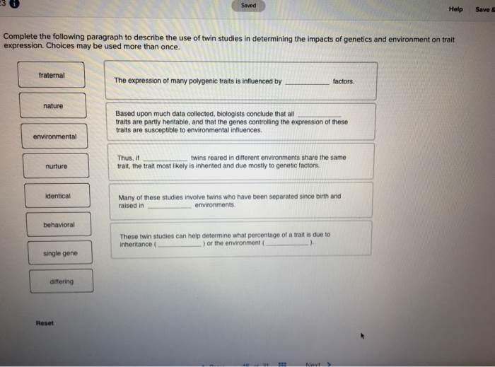 Solved Saved Help Save & Complete the following paragraph to | Chegg.com