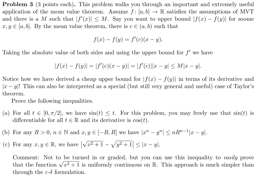Solved Problem 3 (3 points each). This problem walks you | Chegg.com