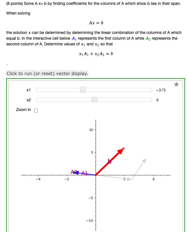 Solved (8 Points) Solve A X=b By Finding Coefficients For | Chegg.com