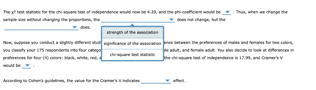 Solved 11. Effect size for the chi-square test for | Chegg.com